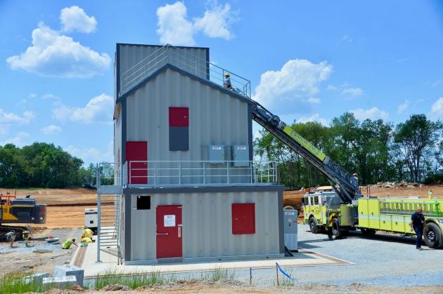 Scenes from training at Washington County's new burn building