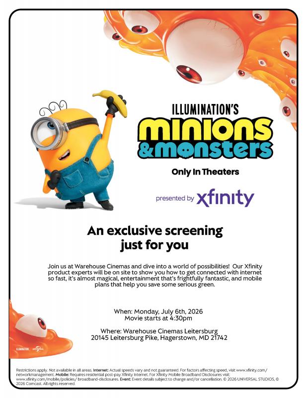 Free 'Minions & Monsters' screening July 6 in Hagerstown