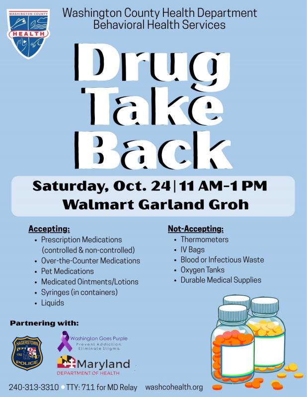 Drug take-back events in Washington County this October
